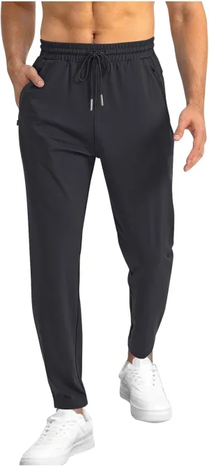 Mens Joggers Athletic Lightweight Active Sweatpants Drawstring Trendy Travel Casual Sport Running Pants with Pockets