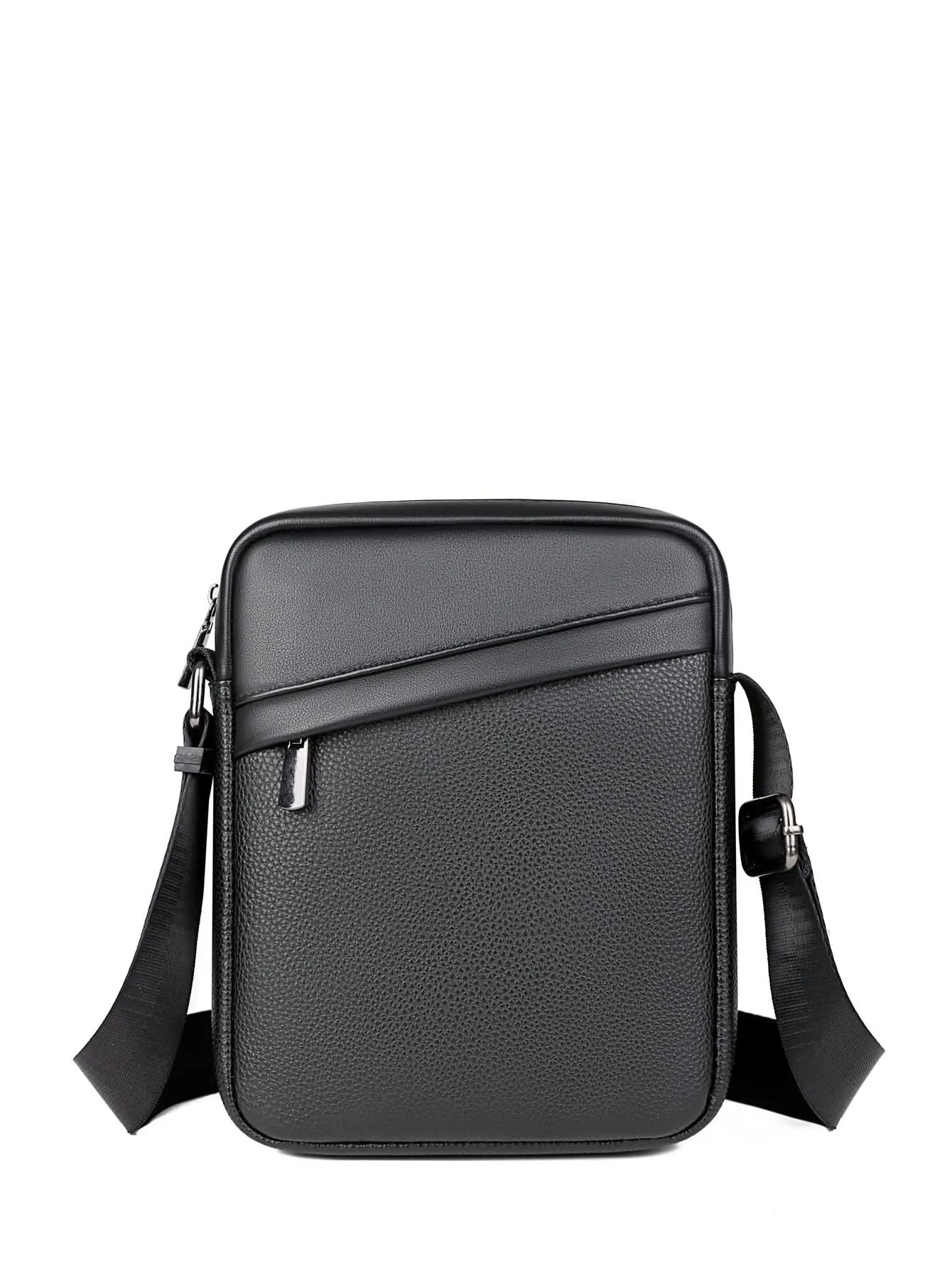 Men's PU Leather Shoulder Messenger Bag – 8-Inch Crossbody Bag