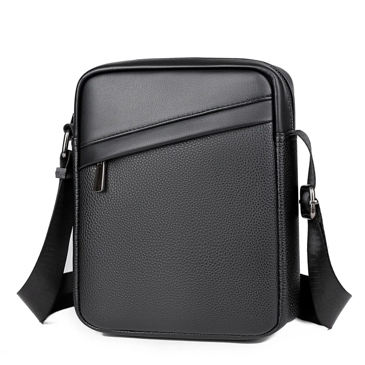 Men's PU Leather Shoulder Messenger Bag – 8-Inch Crossbody Bag