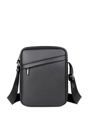 Men's PU Leather Shoulder Messenger Bag – 8-Inch Crossbody Bag