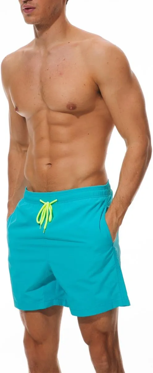 Mens Quick Dry Beach Short Swim Trunks with Mesh Lining