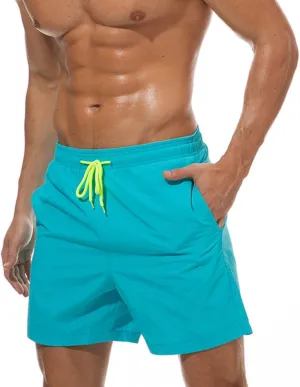 Mens Quick Dry Beach Short Swim Trunks with Mesh Lining