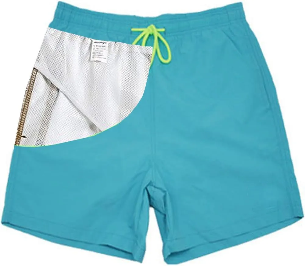 Mens Quick Dry Beach Short Swim Trunks with Mesh Lining