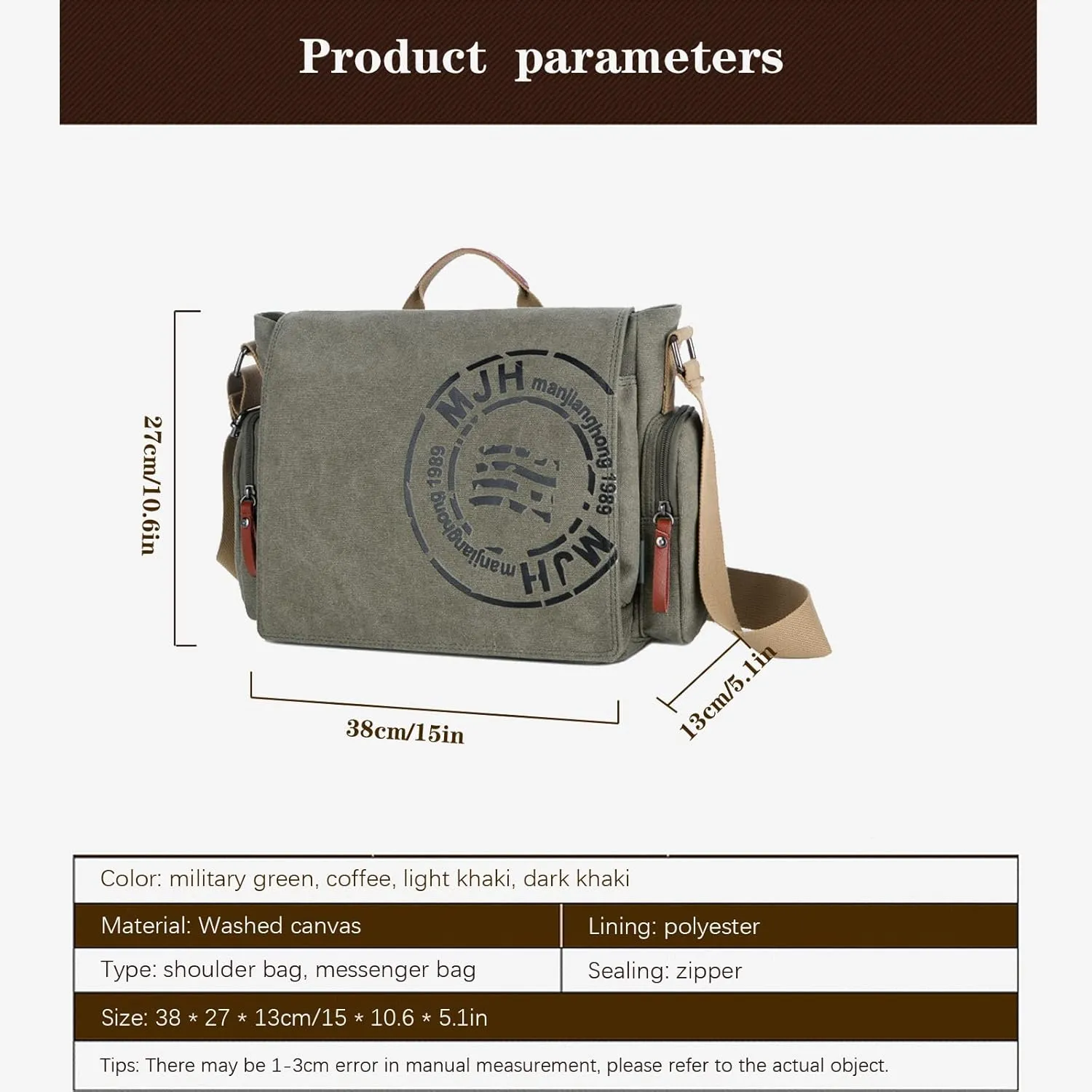 Men's retro shoulder bag Korean canvas shoulder bag men's messenger bag