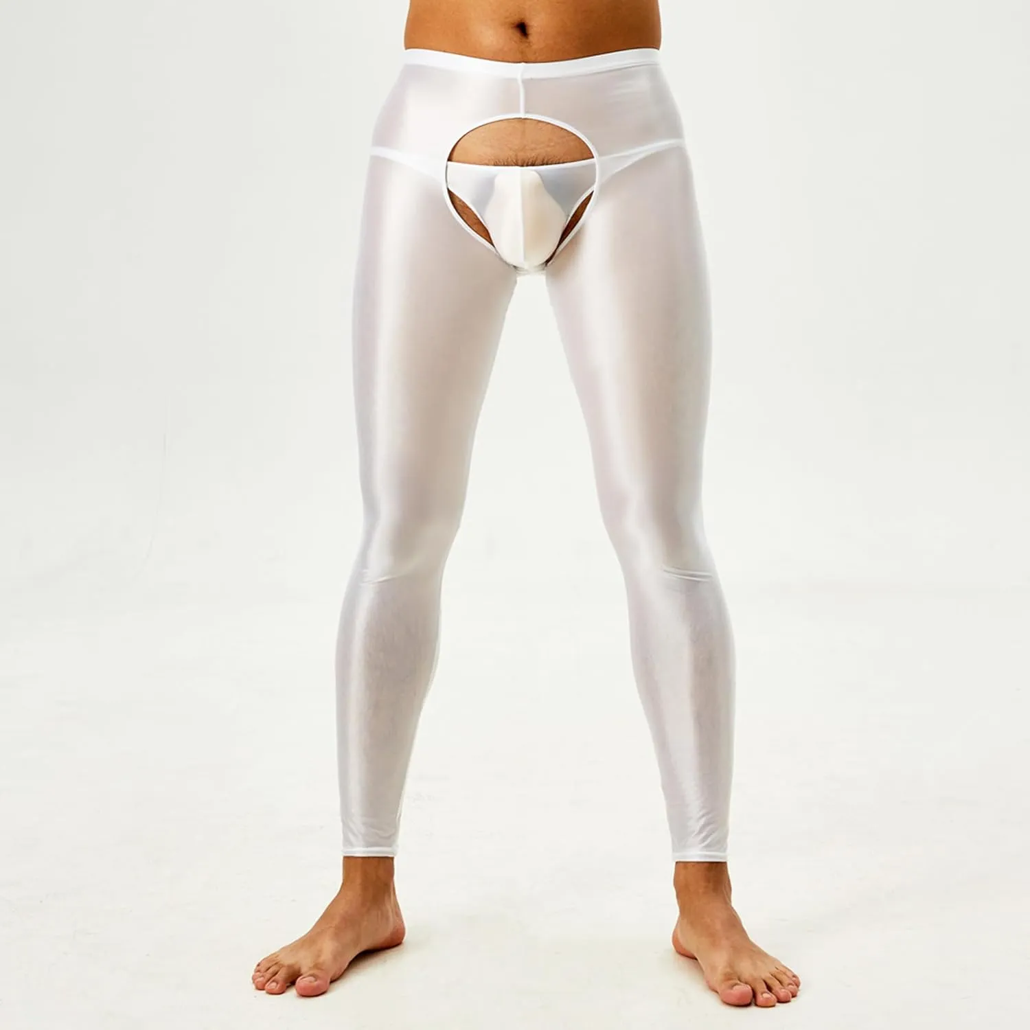 Men's Stretch Ice Silk Underwear Base Layer Legging Tights Mesh Long Johns Pants