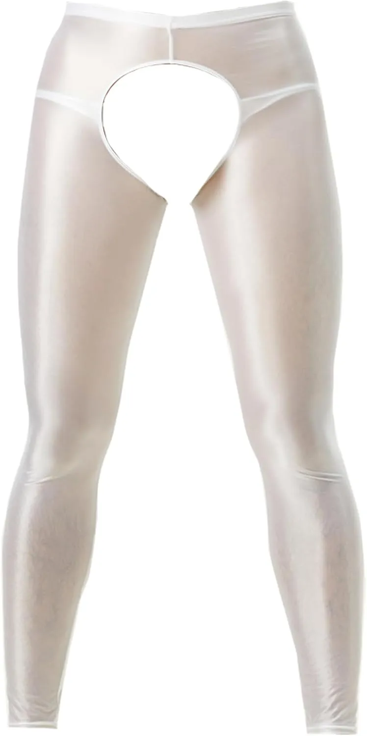Men's Stretch Ice Silk Underwear Base Layer Legging Tights Mesh Long Johns Pants