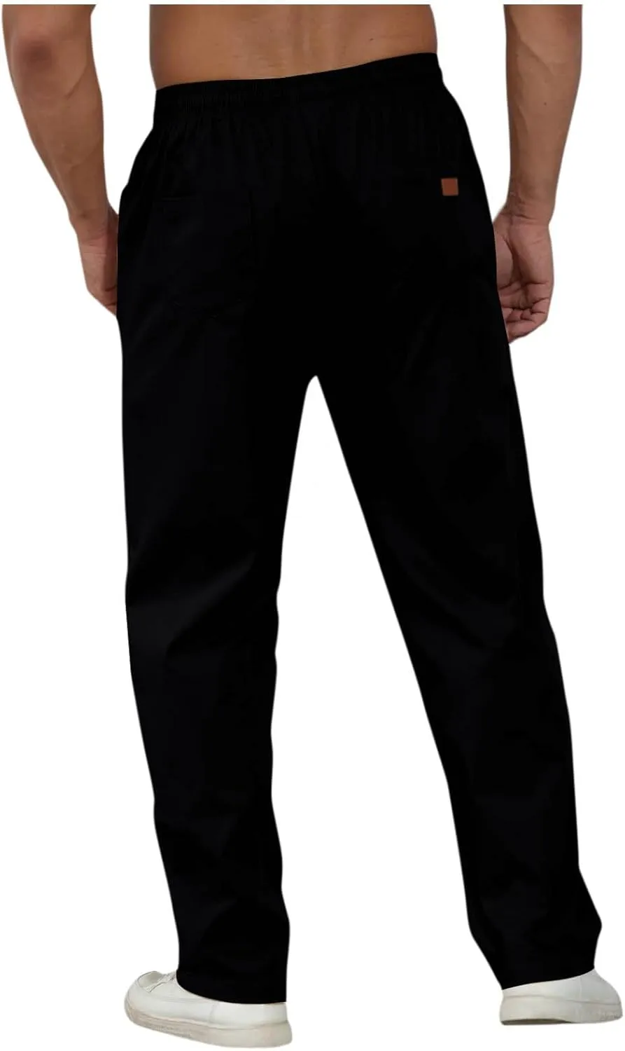Mens Sweatpants Casual Drawstring Sports Pants Multi Pockets Relaxed Fit Joggers Athletic Outdoor Straight Leg Pants