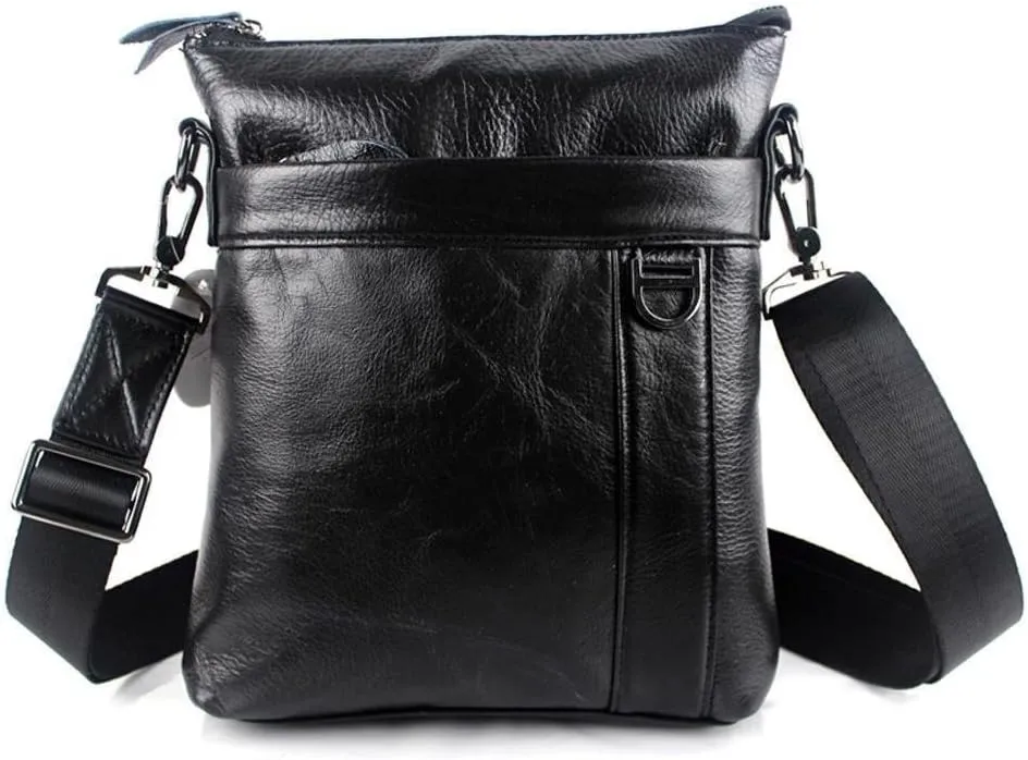 Men's Vintage Cowhide Leather Voyager Small Messenger Bag
