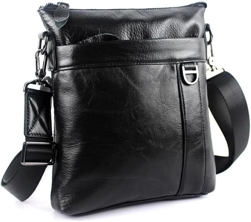 Men's Vintage Cowhide Leather Voyager Small Messenger Bag