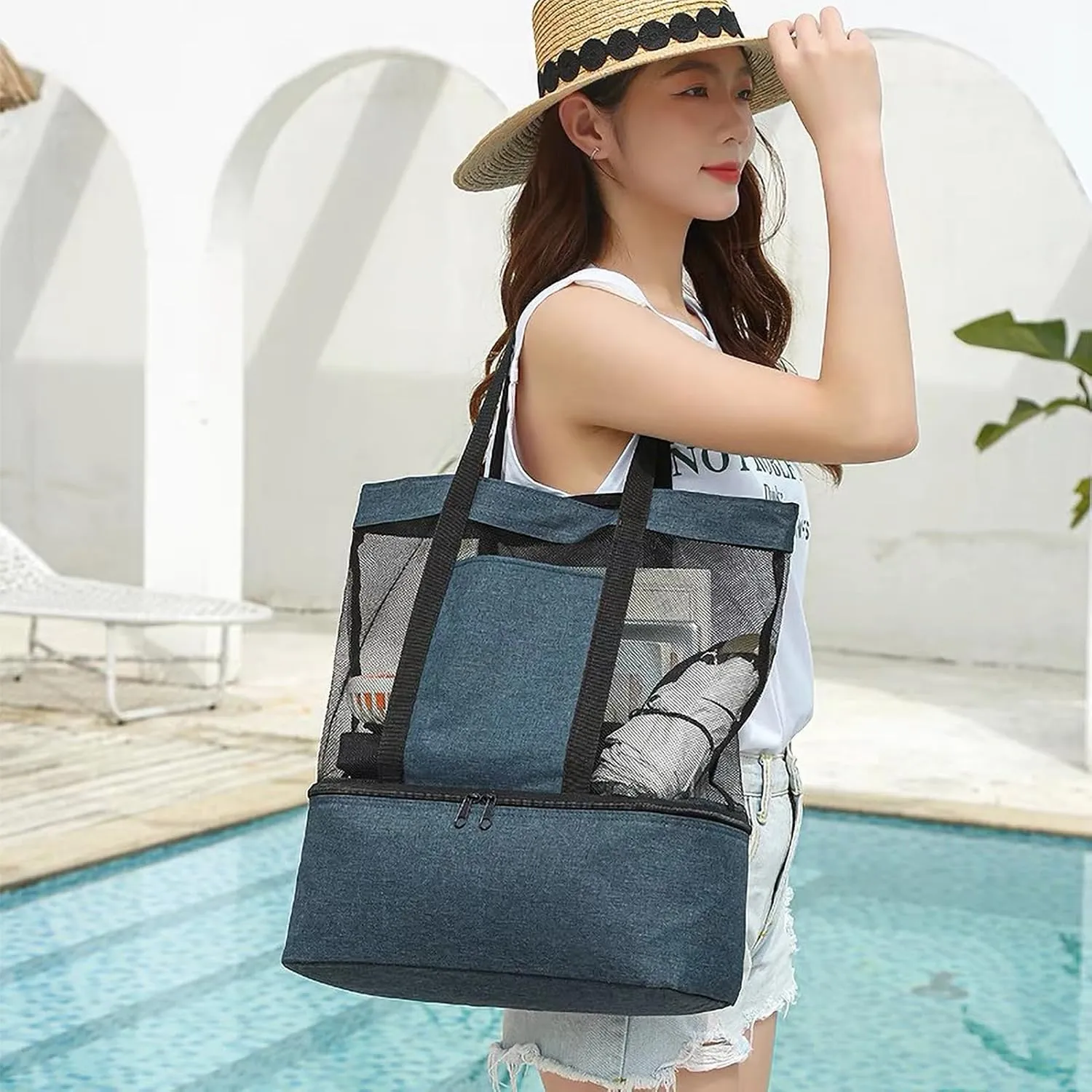Mesh Gym Swim Bag for Swimmers Wet Bathing Suit Swimsuits Summer Beach Bags Vacation Essentials Accessories