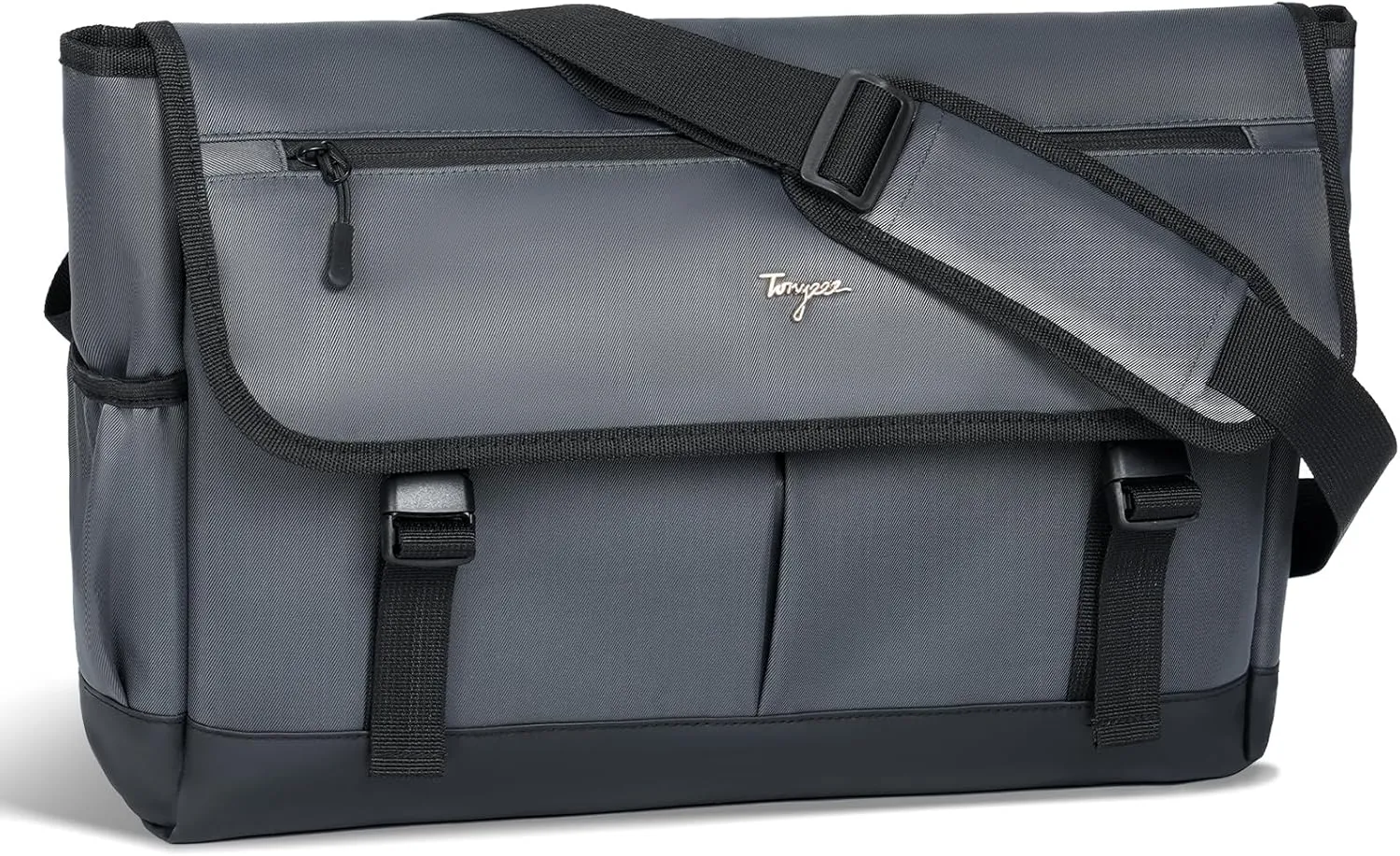 Messenger Laptop Bag, Durable Shoulder Bag for Men & Women, Waterproof & Stylish 15.6 Inch Laptop Case, Large Computer Bags with Crossbody Strap, Perfect Work & School Bag, Silver Grey