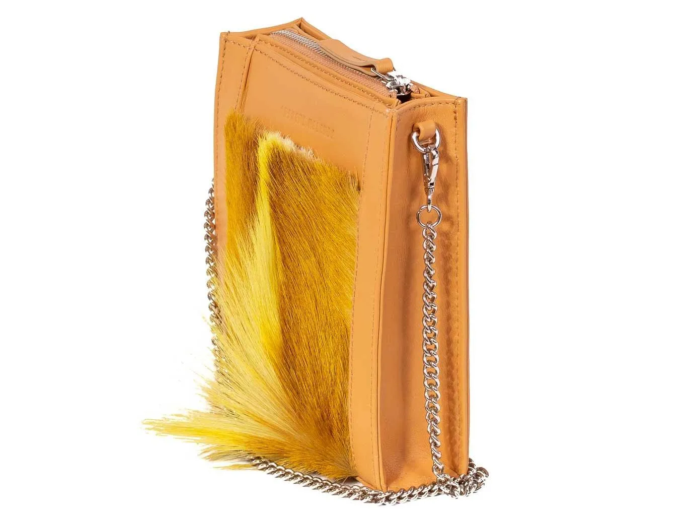 Messenger Springbok Handbag in Sunflower Yellow with a fan feature