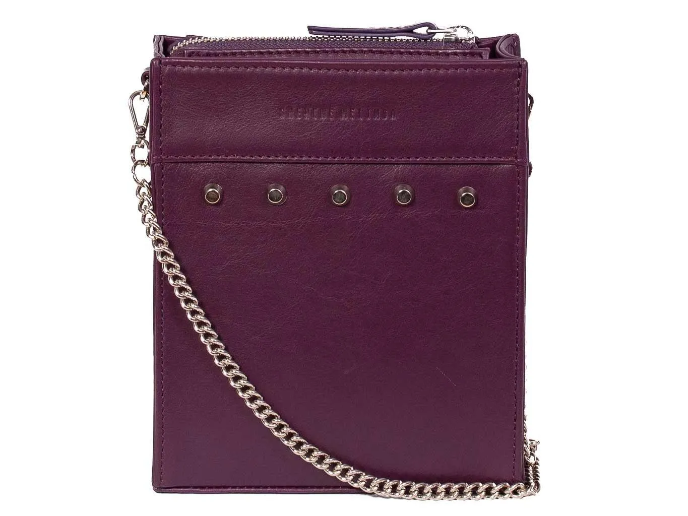 Messenger Studded Handbag in Deep Purple