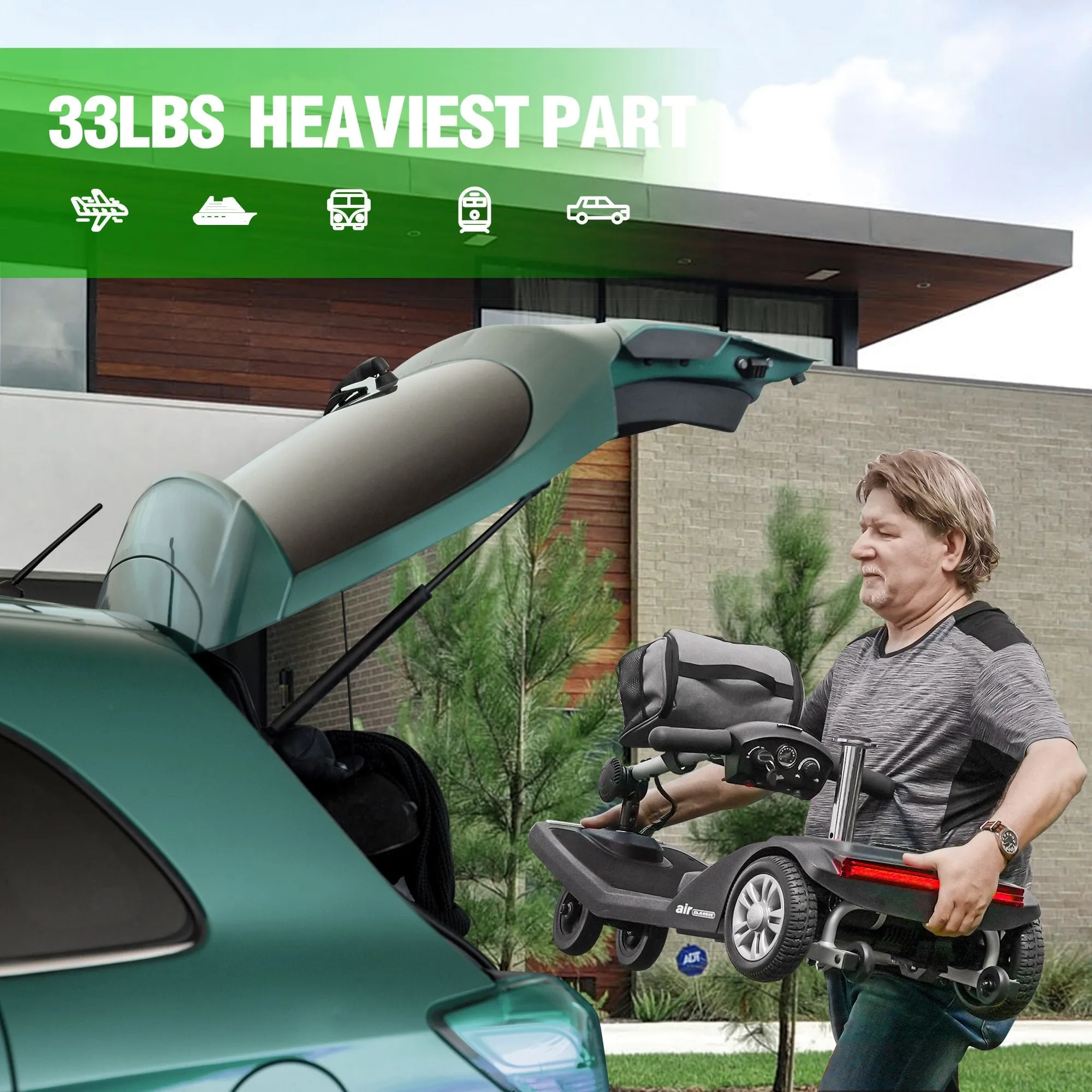 Metro Mobility Scooters, Super Lightweight Foldable Electric Mobility Scooter for Adults and Seniors, Aluminum Frame 33lbs Only Airline Approved with Detachable Lithium Battery