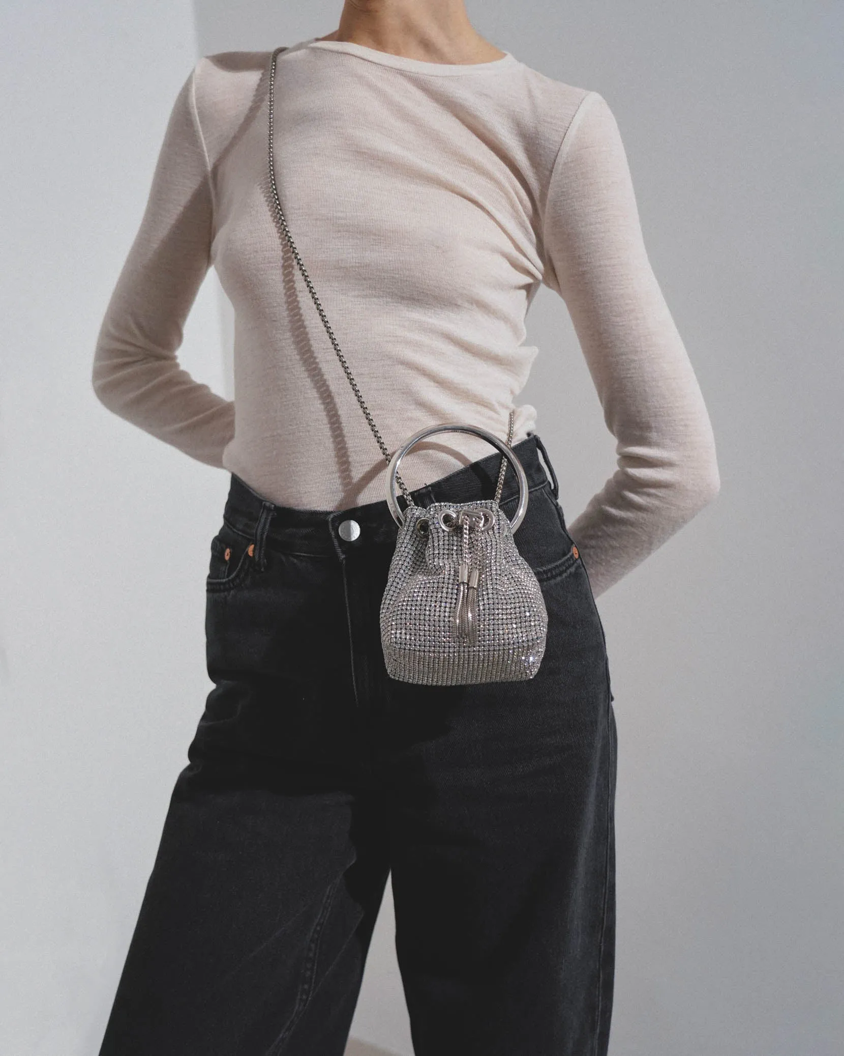 Micro Bon Bon silver bag