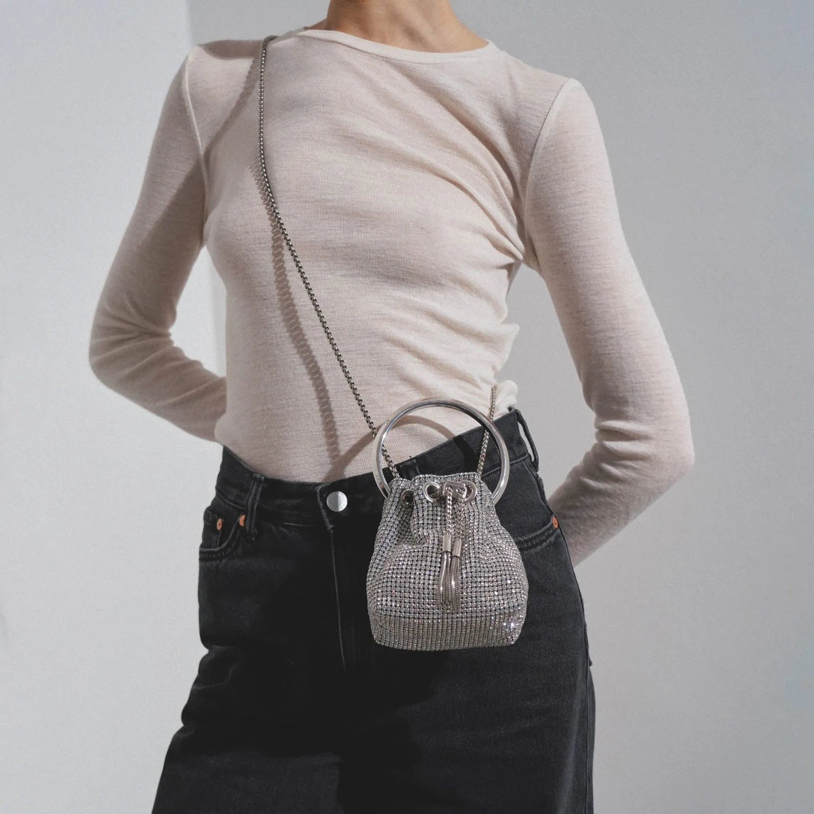 Micro Bon Bon silver bag