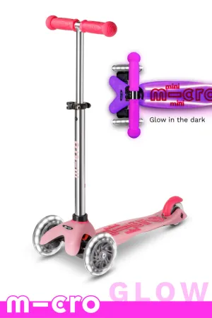 Micro Mini Glow Plus LED Scooter - Frosty Pink