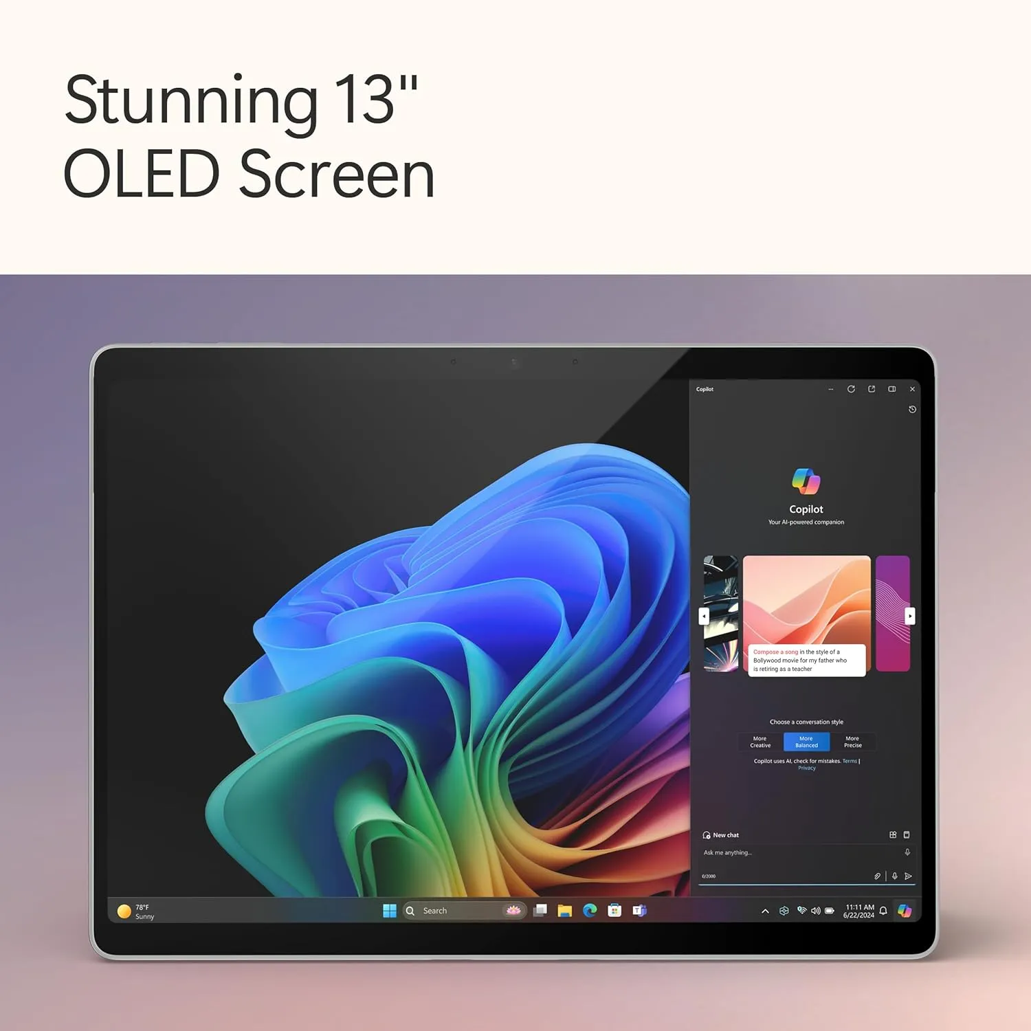 Microsoft Surface Pro 2-in-1 Laptop/Tablet (2024), Windows 11 Copilot  PC, 13" Touchscreen OLED Display, Snapdragon X Elite (12 Core), 16GB RAM, 512GB Storage, 5G Connectivity, Platinum