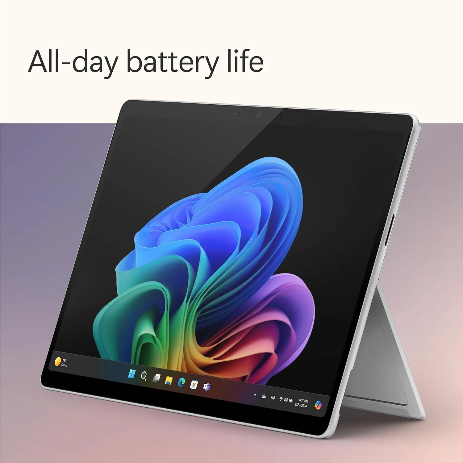 Microsoft Surface Pro 2-in-1 Laptop/Tablet (2024), Windows 11 Copilot  PC, 13" Touchscreen OLED Display, Snapdragon X Elite (12 Core), 16GB RAM, 512GB Storage, 5G Connectivity, Platinum