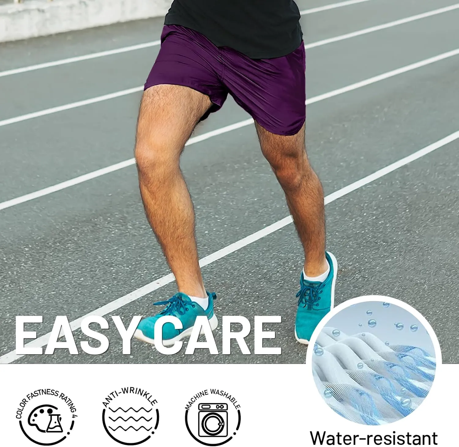 MIER Men's 3 Inches Quick Dry Running Shorts Liner Lightweight Water Resistant Athletic Workout Lined Shorts