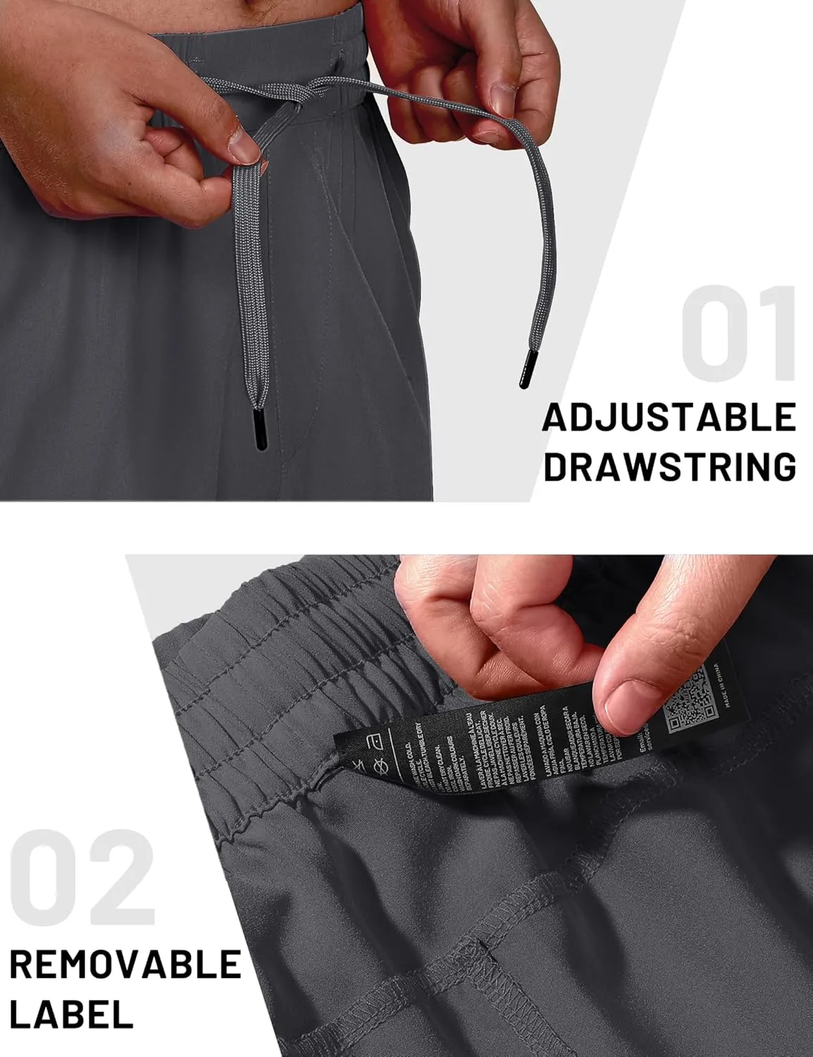 MIER Running Gym Shorts for Men 5 Inch Quick Dry Athletic Workout Shorts with Zipper Pockets, Elastic Waist, No Liner