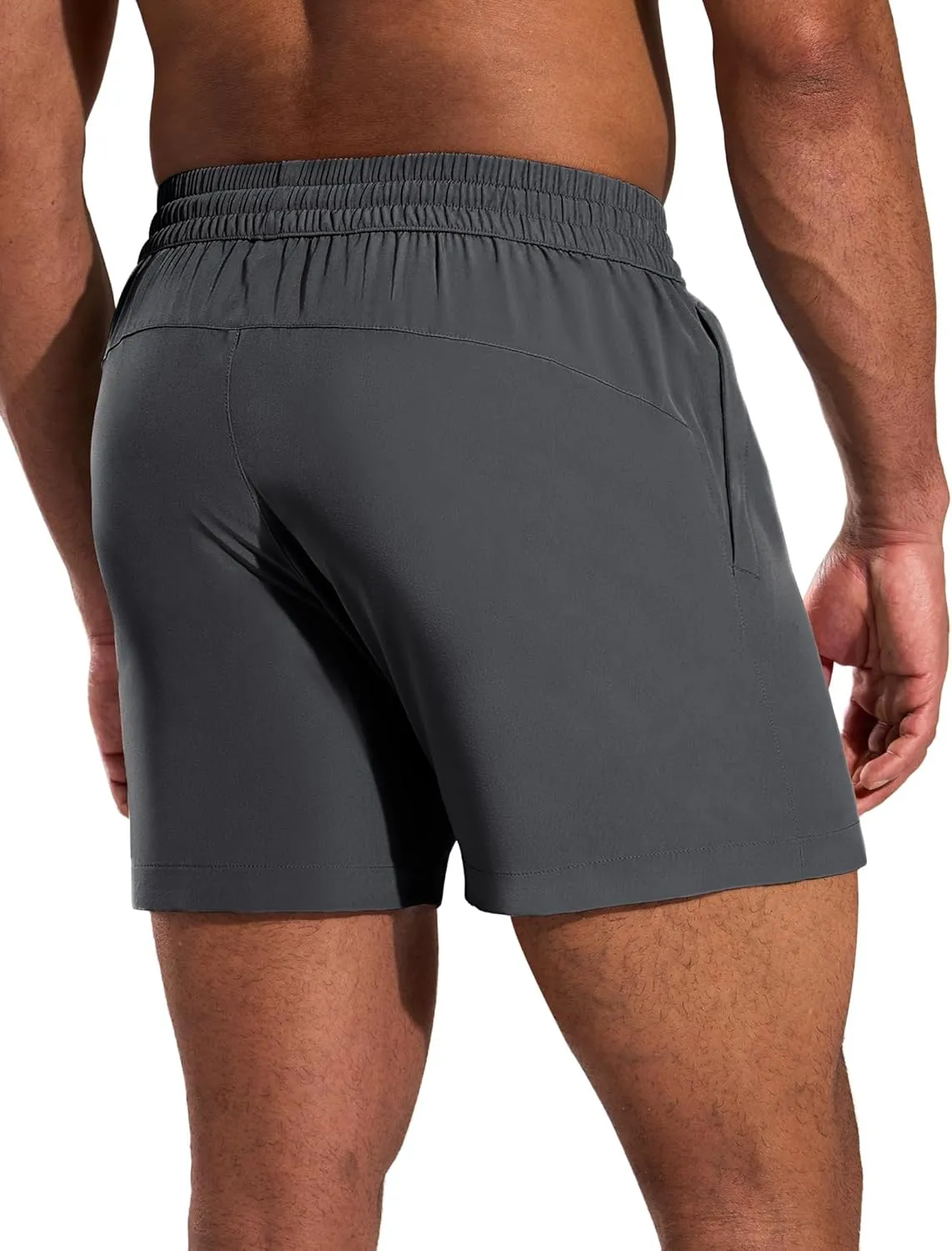 MIER Running Gym Shorts for Men 5 Inch Quick Dry Athletic Workout Shorts with Zipper Pockets, Elastic Waist, No Liner