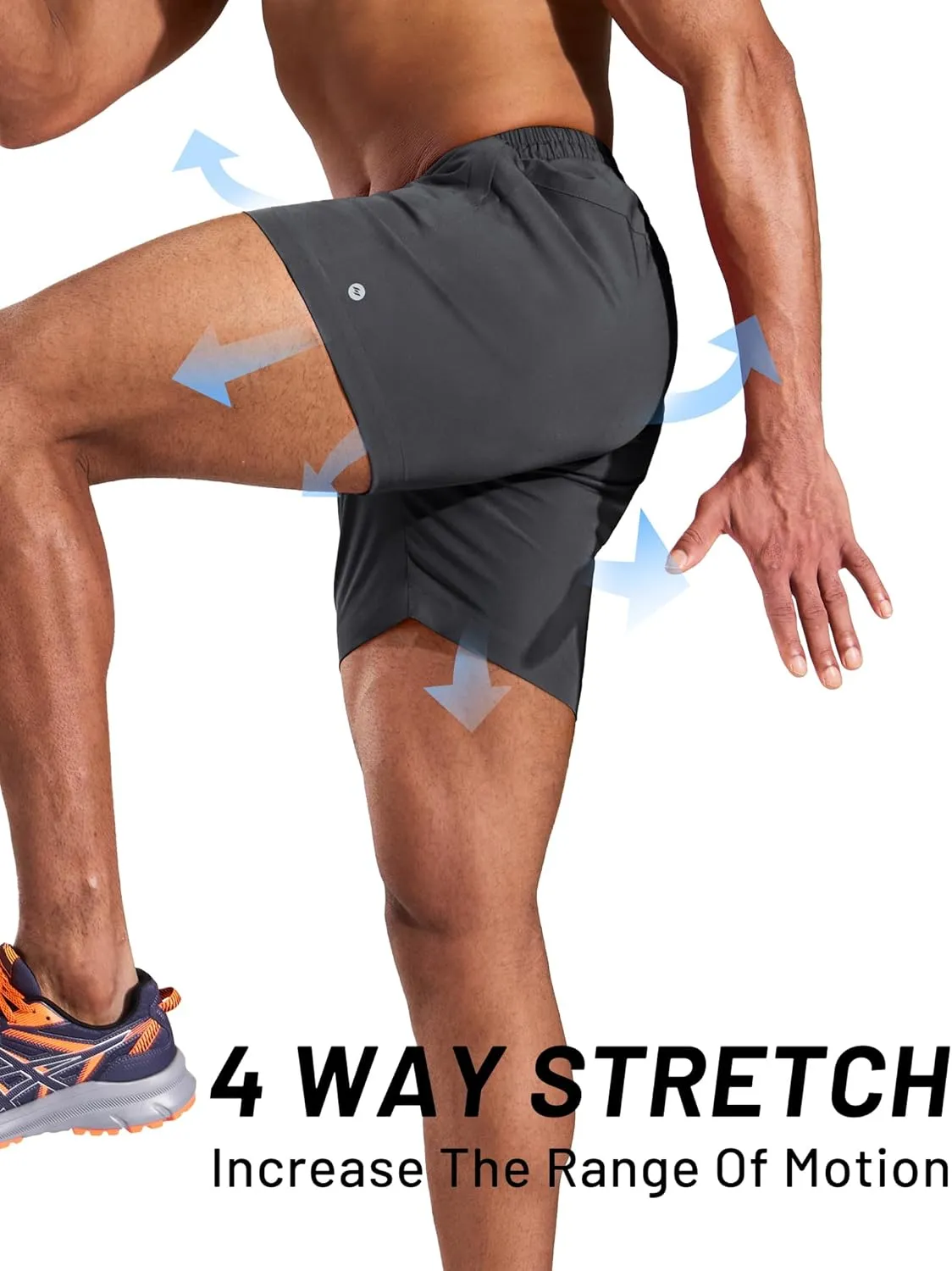 MIER Running Gym Shorts for Men 5 Inch Quick Dry Athletic Workout Shorts with Zipper Pockets, Elastic Waist, No Liner