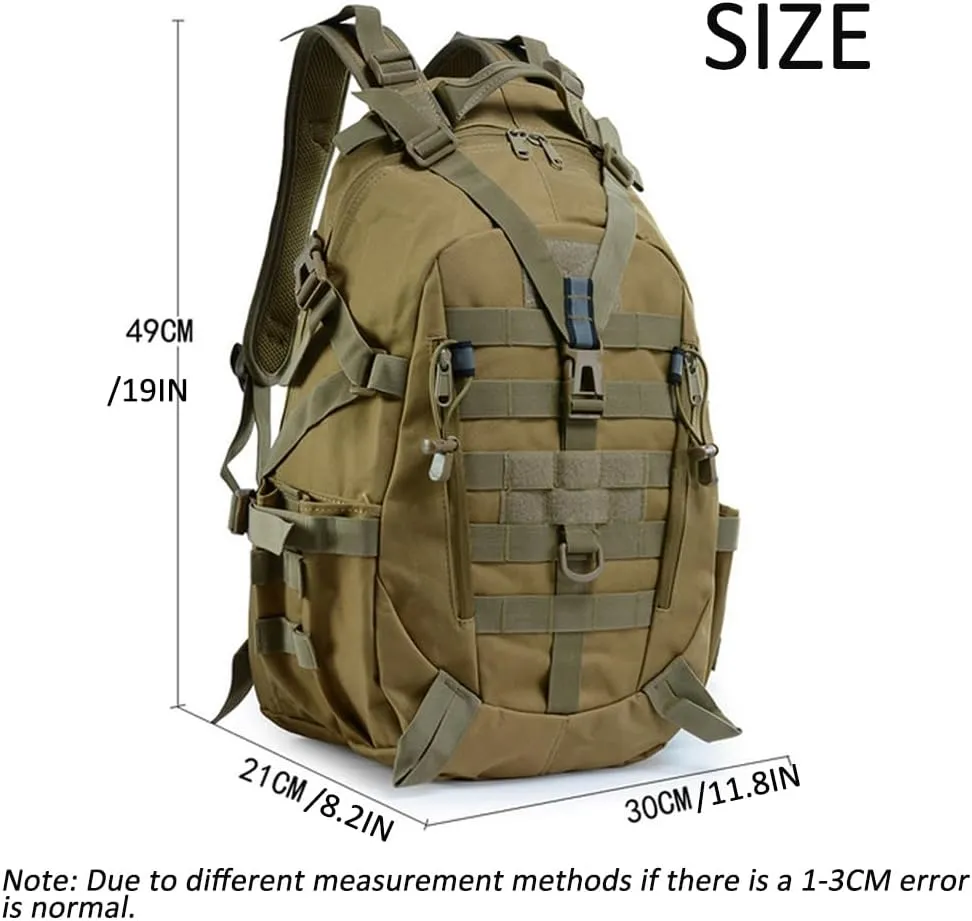 Military Tactical Backpack for Men - Large Capacity, Night Reflective Strip, Ideal for Camping and Work (green cp1)