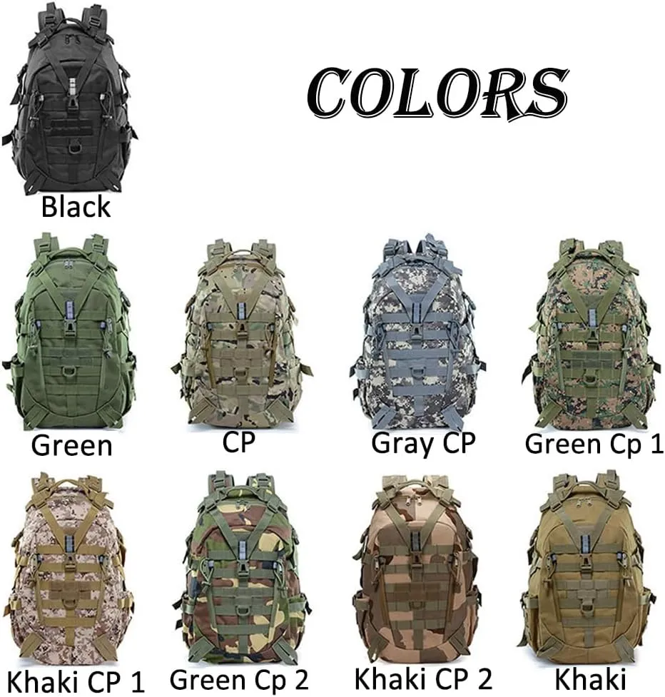 Military Tactical Backpack for Men - Large Capacity, Night Reflective Strip, Ideal for Camping and Work (green cp1)