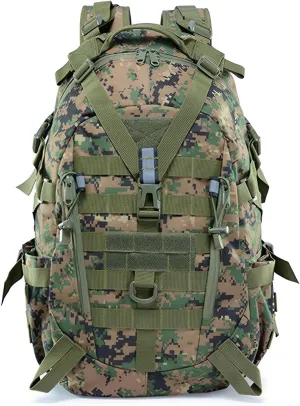 Military Tactical Backpack for Men - Large Capacity, Night Reflective Strip, Ideal for Camping and Work (green cp1)