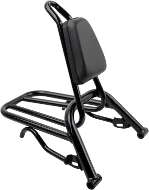 Minho Motorcycle Rear Luggage Rack in Heavy Iron Material Come with High Rebound Sponge Backrest Compatible with Yamaha Zuma 125cc 2010-2013 3TH-4TH Generation, Black Color