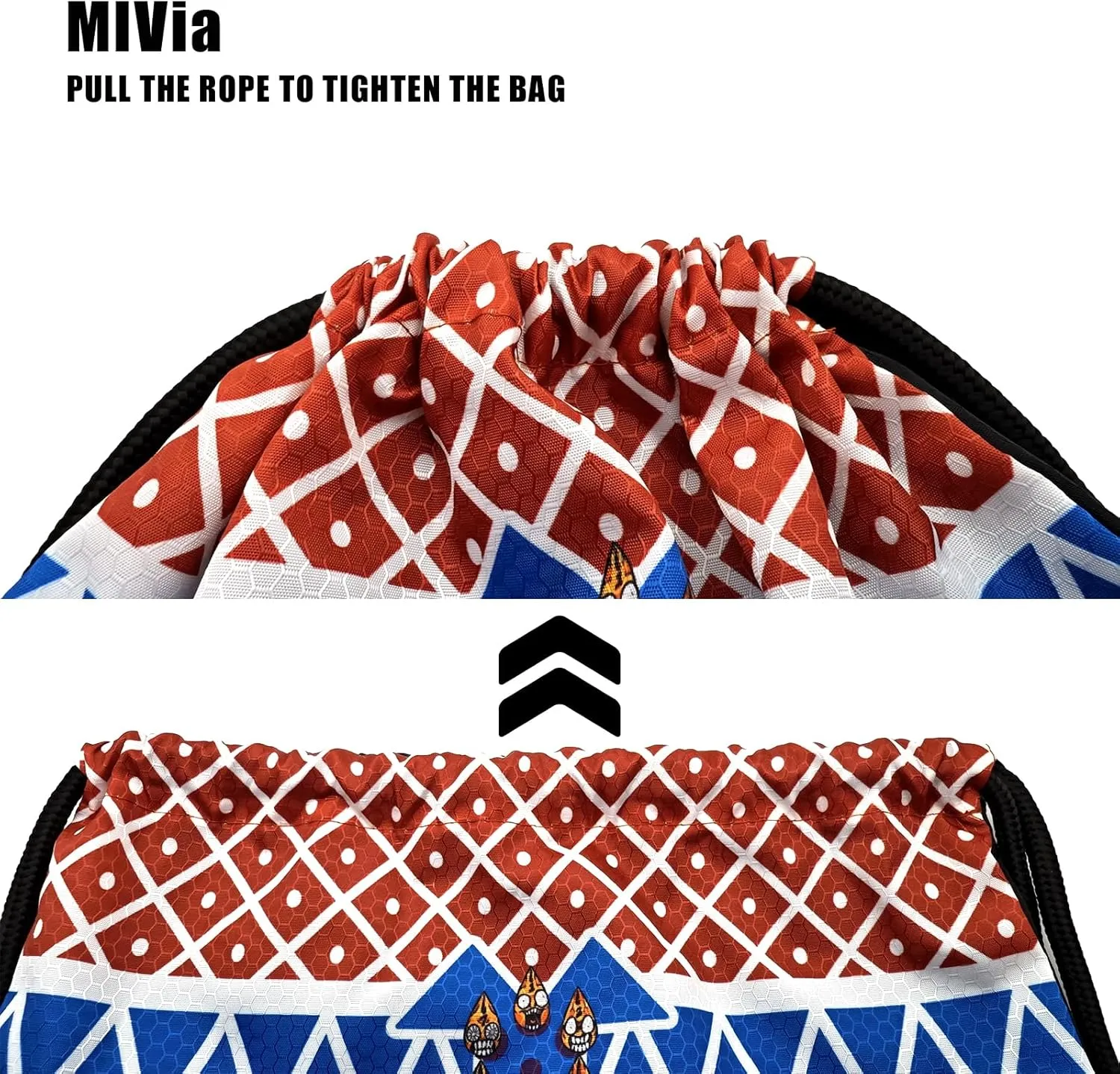 MIVia Anime Blue Gym Drawstring Bags (33.5 * 44cm) Drawstring Sackpack Cool geometry Sports Bag Canvas Drawstring Backpack Anime Dragon String Bag suitable for Gym Yoga Travel