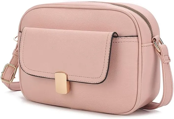 MKF Collection Crossbody Bag for Women, Vegan Leather Crossover Handbag Messenger Purse