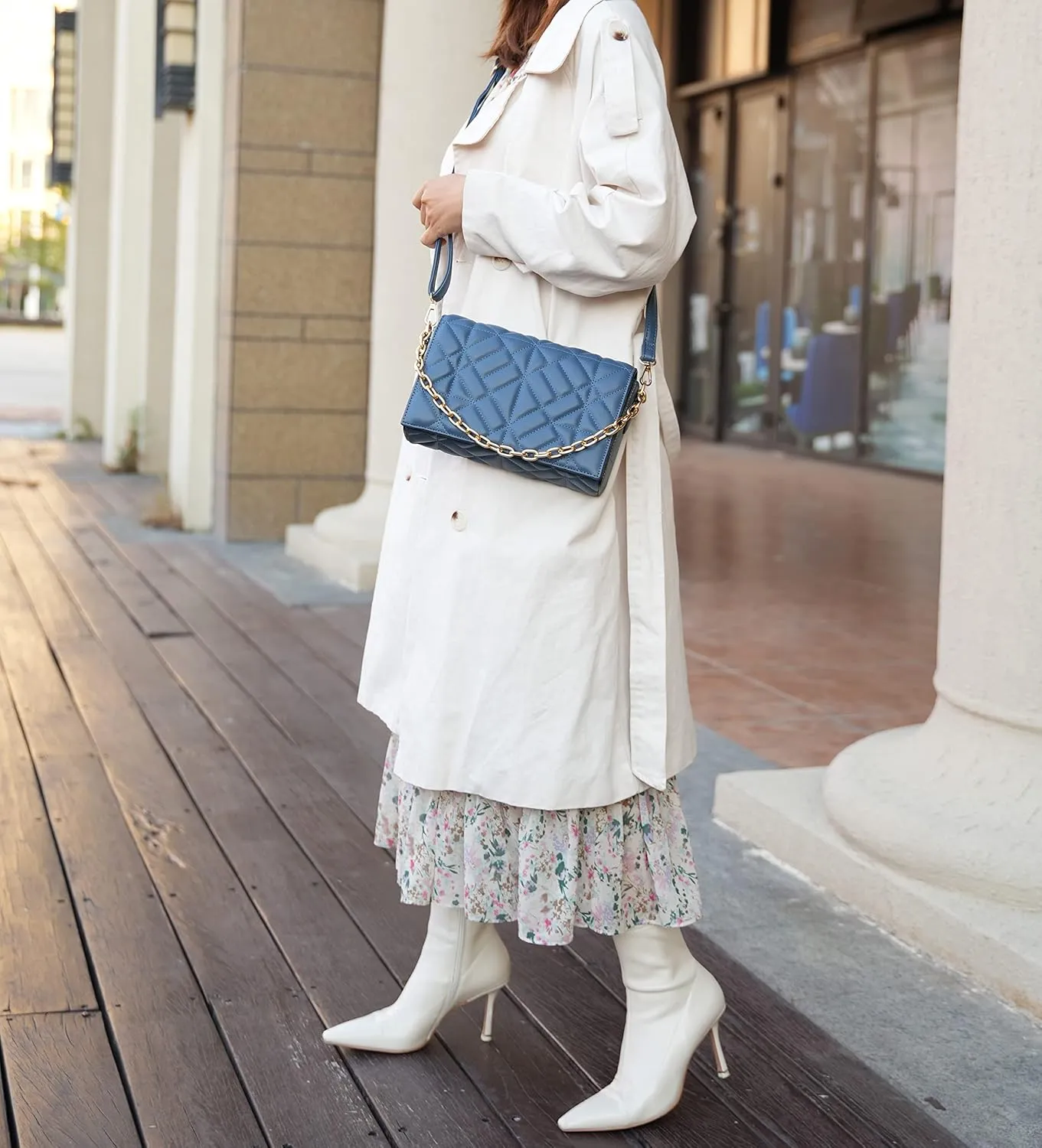 MKF Collection Crossbody Bag for Women, Vegan Leather Designer Crossover Lady Messenger Purse