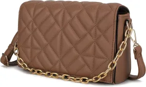 MKF Collection Crossbody Bag for Women, Vegan Leather Designer Crossover Lady Messenger Purse