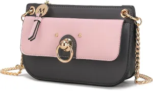 MKF Collection Crossbody Bag for Women, Vegan Leather Shoulder Bag Chain Strap Handbag Purse By Mia K