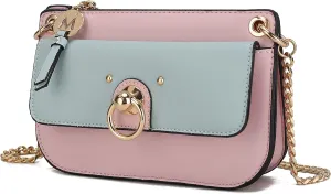 MKF Collection Crossbody Bag for Women, Vegan Leather Shoulder Bag Chain Strap Handbag Purse By Mia K