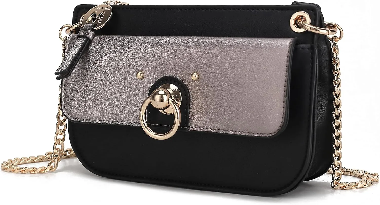 MKF Collection Crossbody Bag for Women, Vegan Leather Shoulder Bag Chain Strap Handbag Purse By Mia K