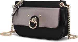 MKF Collection Crossbody Bag for Women, Vegan Leather Shoulder Bag Chain Strap Handbag Purse By Mia K