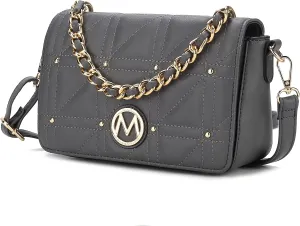 MKF Collection Crossbody Handbag for Women, Vegan Leather Shoulder bag Fashion Messenger Purse
