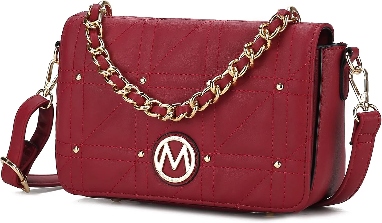 MKF Collection Crossbody Handbag for Women, Vegan Leather Shoulder bag Fashion Messenger Purse