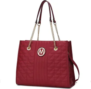 MKF Collection Shoulder Bag for Women, Vegan Leather Fashion Tote Handbag Messenger Purse