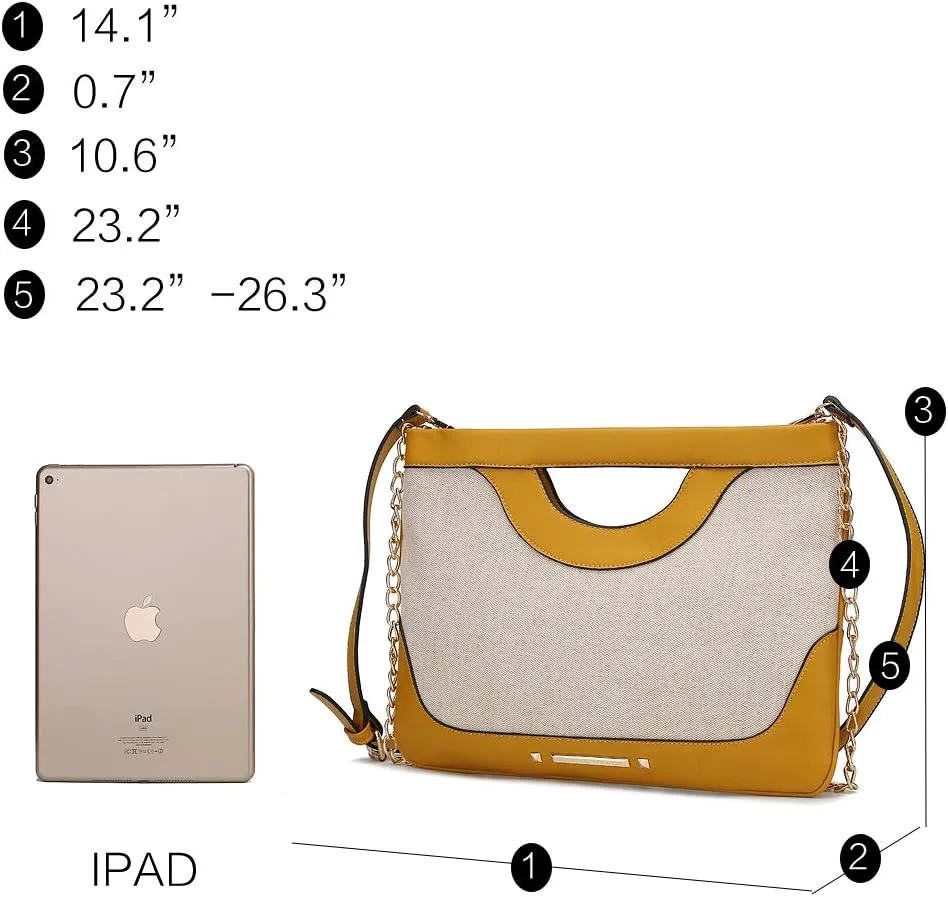 MKF Crossbody Bag for Women – PU Leather Lady Pocketbook Handbag – Side Messenger Purse, Shoulder Chain Strap