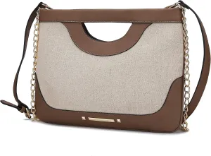 MKF Crossbody Bag for Women – PU Leather Lady Pocketbook Handbag – Side Messenger Purse, Shoulder Chain Strap