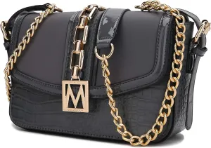 MKF Crossbody Bag for Women – PU Leather Lady Pocketbook Handbag – Side Messenger Purse, Shoulder Chain Strap