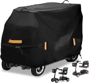 Mobility Scooter Cover, 600D Upgraded Mobility Scooter Storage Cover All-Weather Protection Electric Scooter Cover - 56" x 27" x 39"