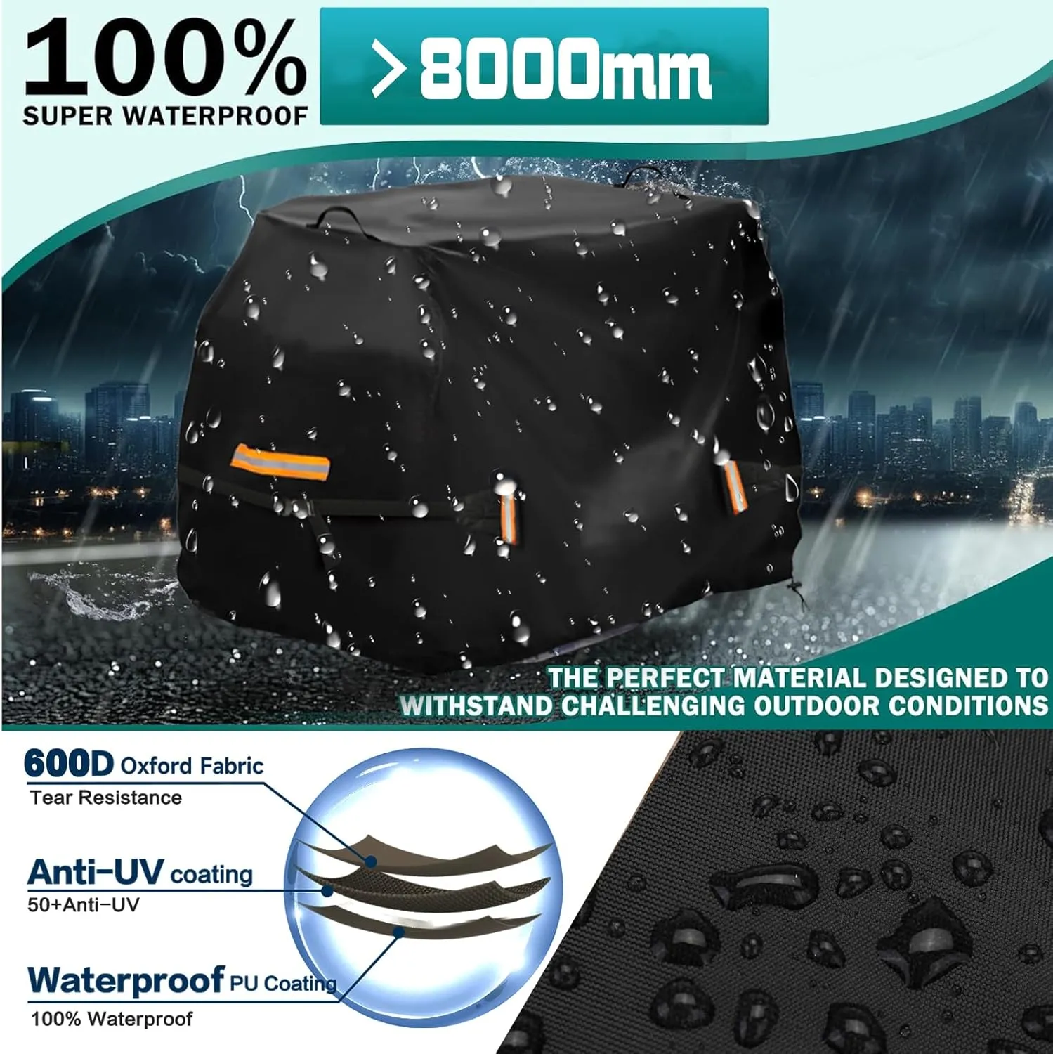 Mobility Scooter Cover, 600D Upgraded Mobility Scooter Storage Cover All-Weather Protection Electric Scooter Cover - 56" x 27" x 39"