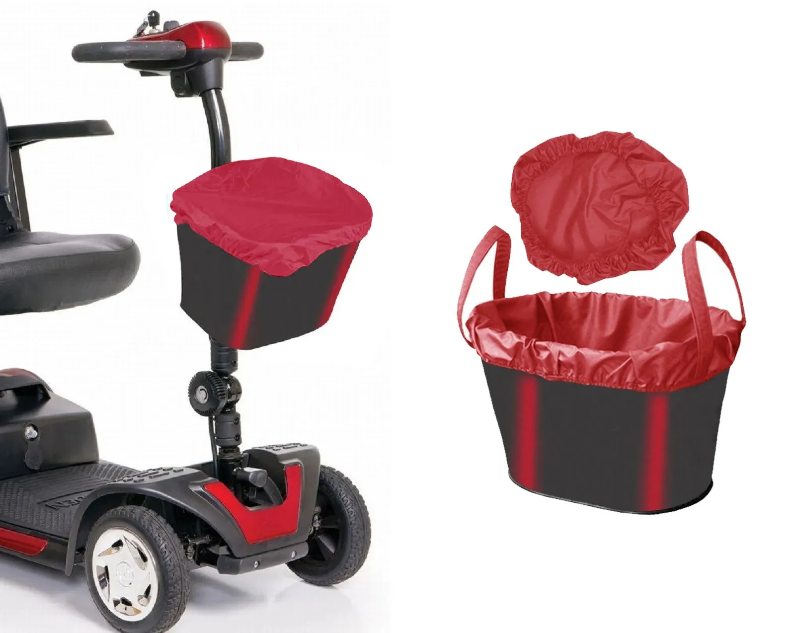 Mobility Scooter Front Basket Bag Liner & Rain Cover Waterproof Black Grey Blue Red
