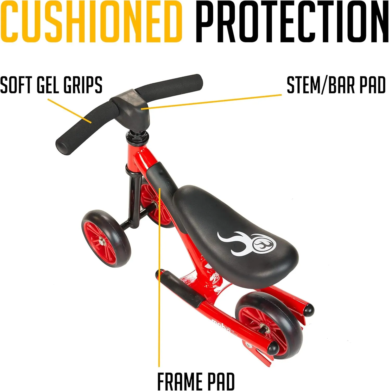 Mobo Cruiser Wobo Rocking Horse Ride On & Baby Balance Bike Red Fits inseams 12-20 inches