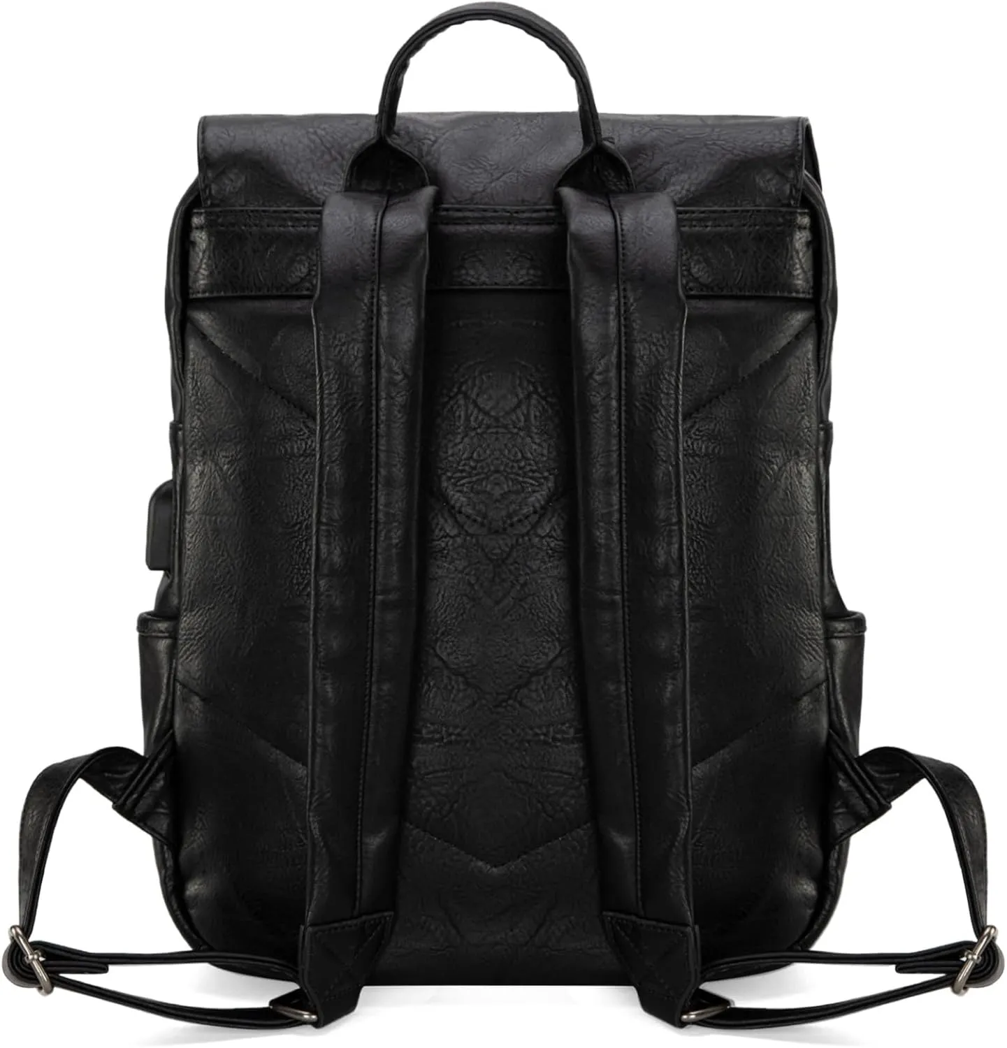 Montana West × Wrangler Black Leather Backpack for Women Laptop Backpack for Men Unisex Fashion Backpack Purse